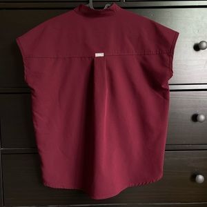FIGS Rafaela Scrub Top Burgundy XXS